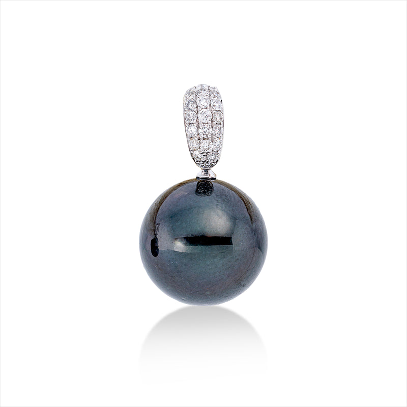 Anhänger   mit Tahiti aus 750/-18 Karat Weißgold mit 21 Diamanten 0
