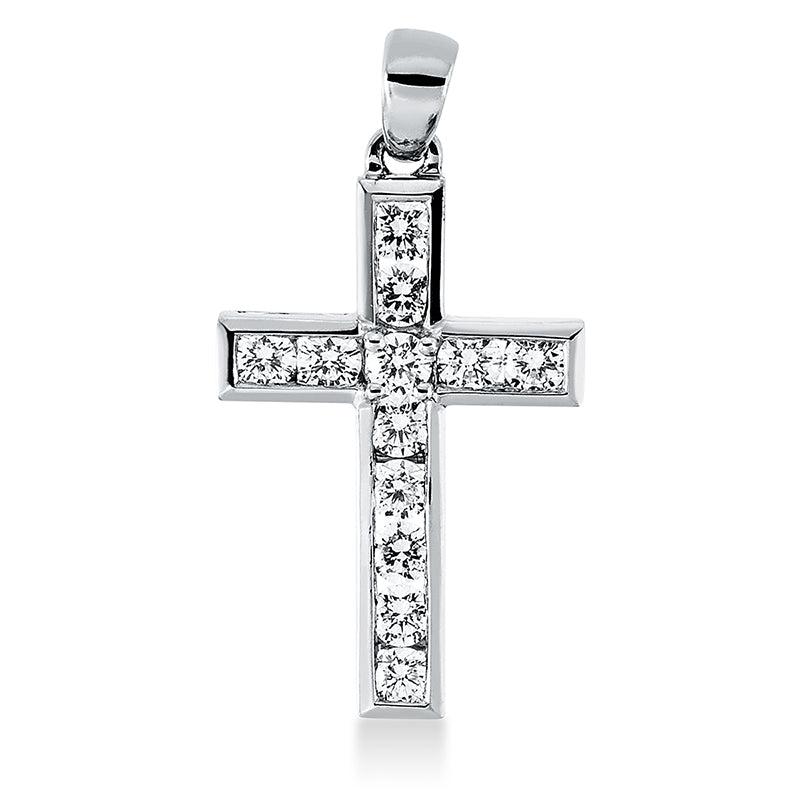 Anhänger    aus 750/-18 Karat Weißgold mit 12 Diamanten 0