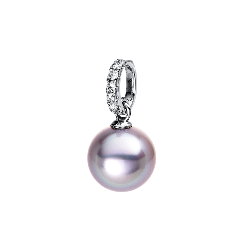 Anhänger   mit Tahiti aus 750/-18 Karat Weißgold mit 6 Diamanten 0