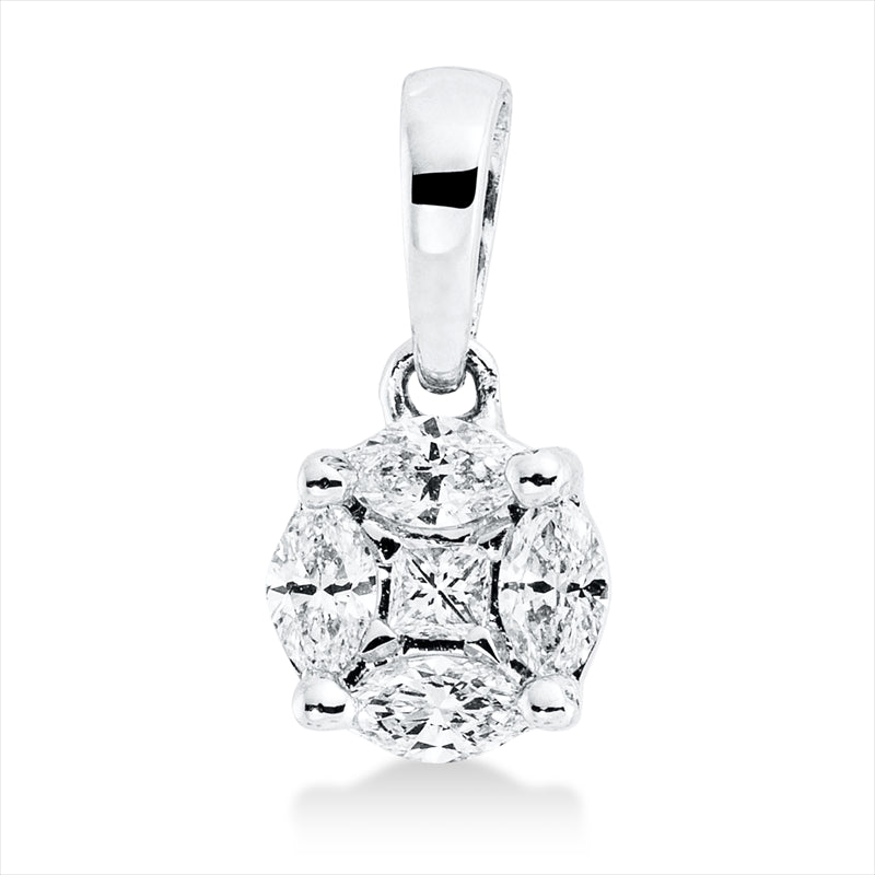 Anhänger    aus 750/-18 Karat Weißgold mit 5 Diamanten 0