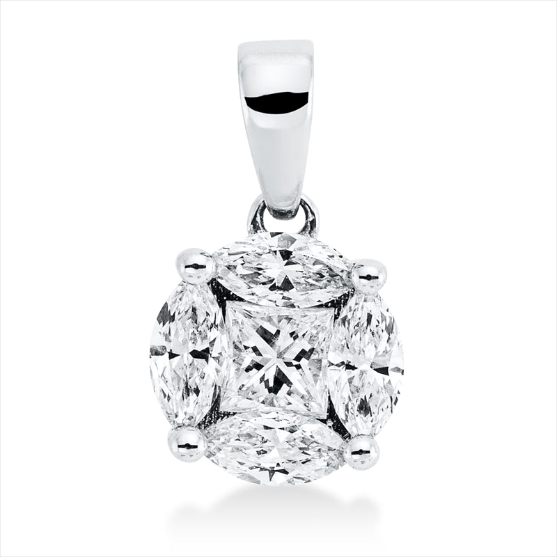 Anhänger    aus 750/-18 Karat Weißgold mit 5 Diamanten 0