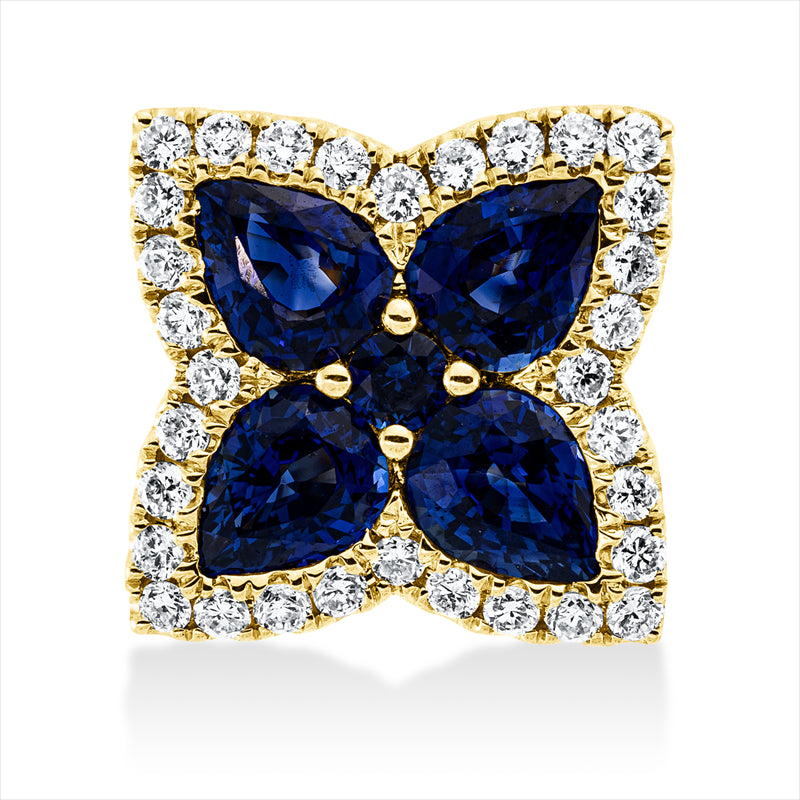 Anhänger mit Saphir  aus 750/-18 Karat Gelbgold mit 32 Diamanten 0