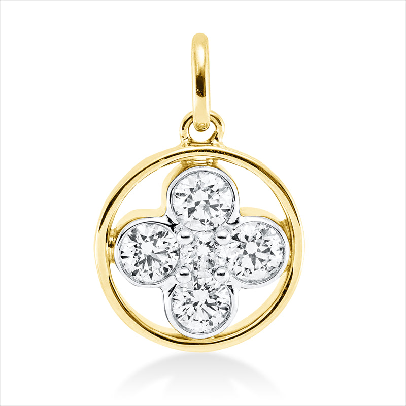 Anhänger    aus 585/-14 Karat Gelbgold mit 5 Diamanten 0