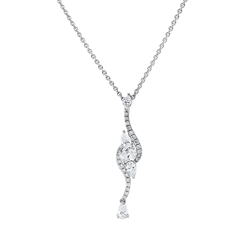 Anhänger    aus 750/-18 Karat Weißgold mit 28 Diamanten 0