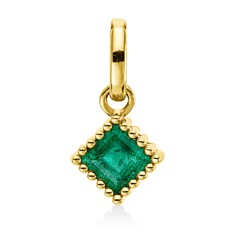 Anhänger mit Smaragd  aus 750/-18 Karat Gelbgold  