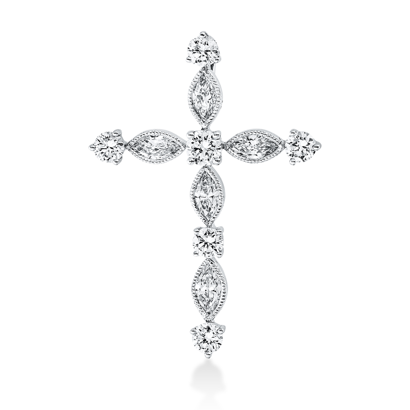 Anhänger    aus 750/-18 Karat Weißgold mit 11 Diamanten 1