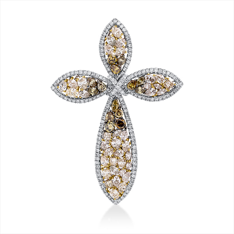 Anhänger    aus 750/-18 Karat Weißgold / Gelbgold mit 217 Diamanten 5