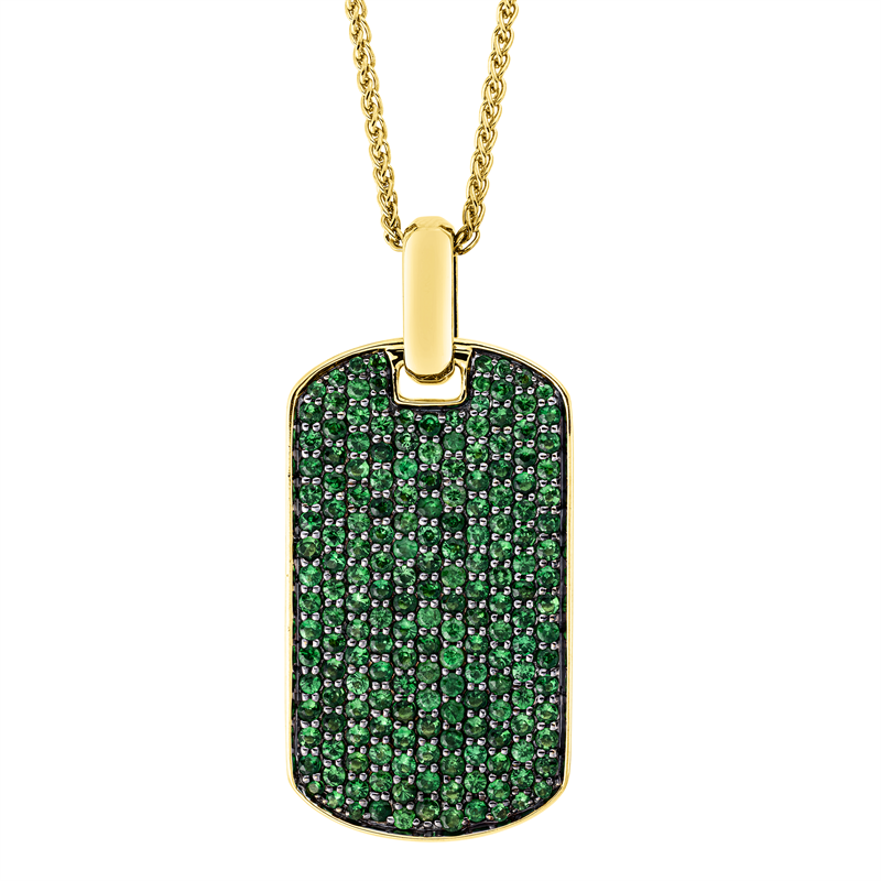 Anhänger mit Tsavorith  aus 750/-18 Karat Gelbgold  