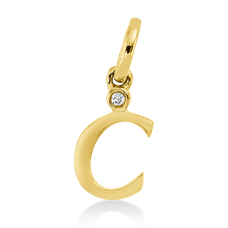 Anhänger    aus 750/-18 Karat Gelbgold mit 1 Diamant 0