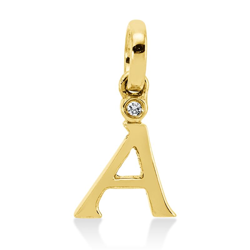 Anhänger    aus 750/-18 Karat Gelbgold mit 1 Diamant 0