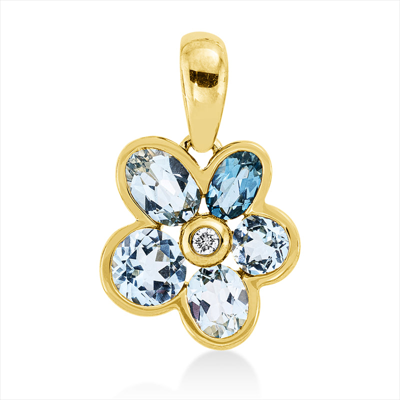 Anhänger mit Topas  aus 750/-18 Karat Gelbgold mit 1 Diamant 0