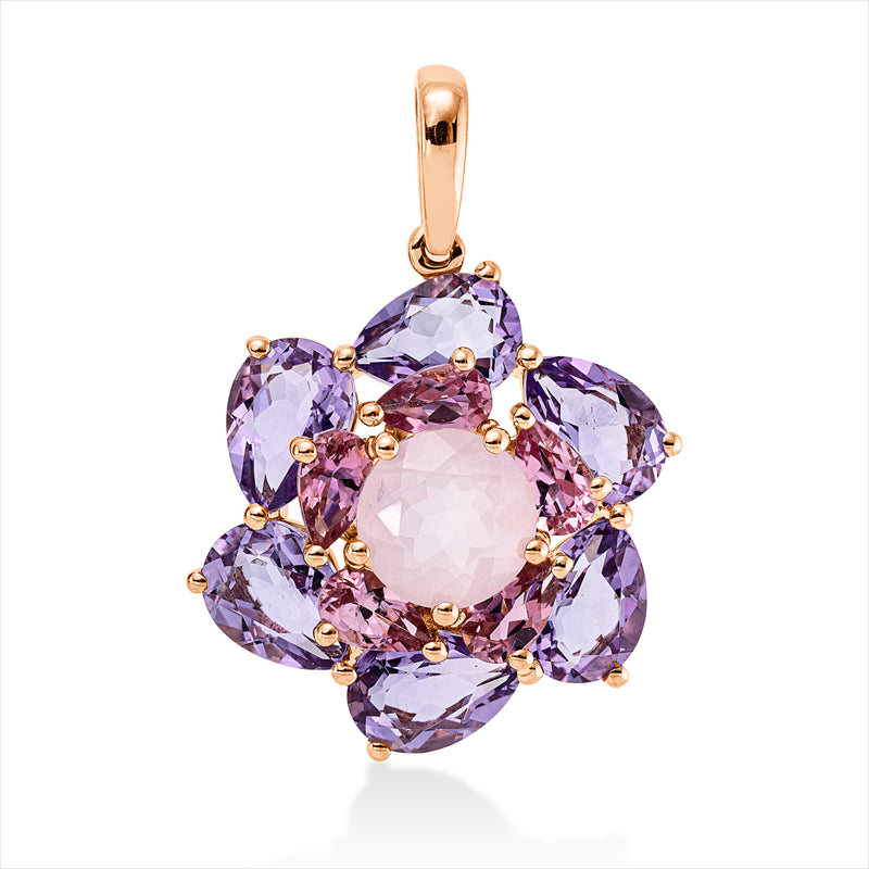 Anhänger mit Amethyst  aus 750/-18 Karat Rotgold  