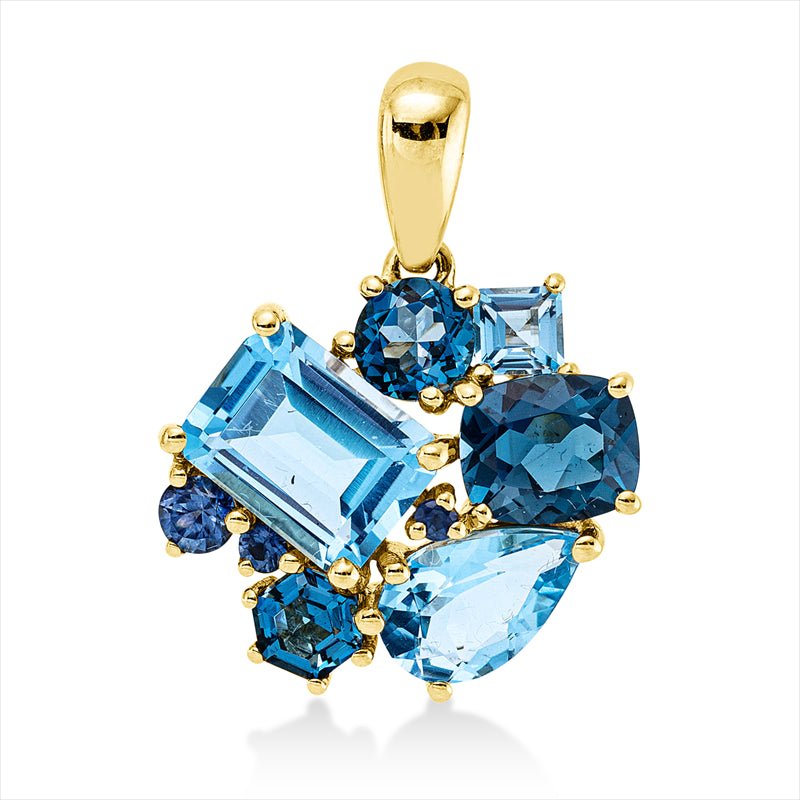 Anhänger mit Saphir  aus 750/-18 Karat Gelbgold  