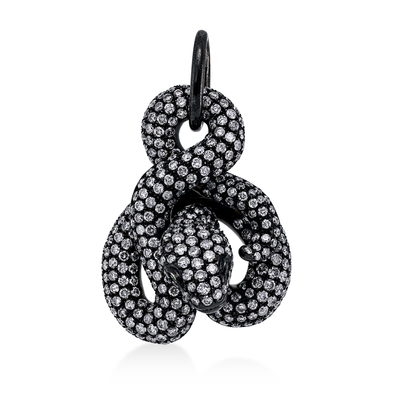 Anhänger mit Tsavorith  aus 750/-18 Karat Weißgold mit 437 Diamanten 4