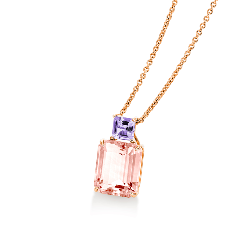 Anhänger mit Amethyst  aus 750/-18 Karat Rotgold  