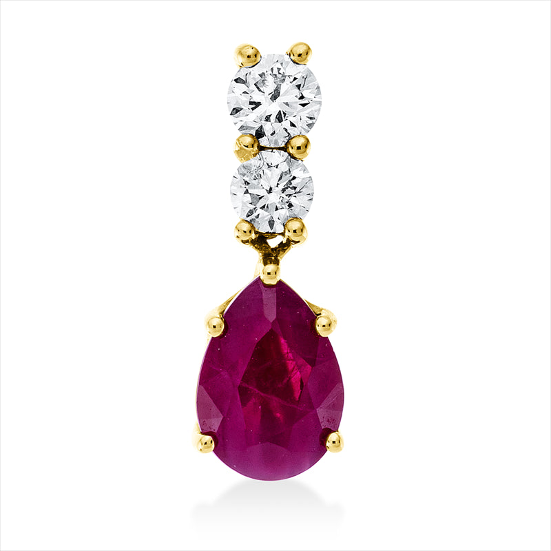 Anhänger mit Rubin  aus 750/-18 Karat Rotgold mit 2 Diamanten 0
