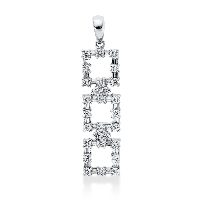 Anhänger    aus 750/-18 Karat Weißgold mit 52 Diamanten 0