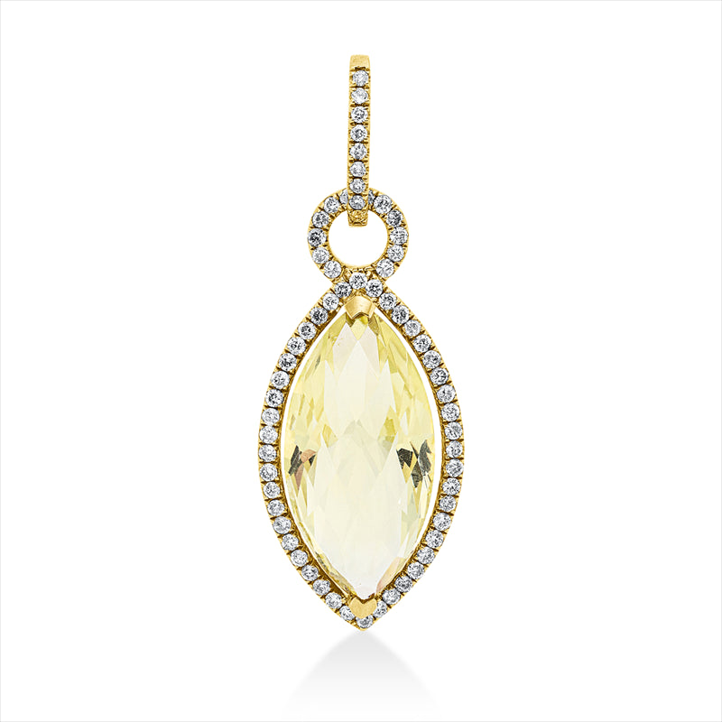  mit Lemonquarz  aus 750/-18 Karat Gelbgold mit 65 Diamanten 0
