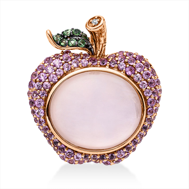 Anhänger mit Saphir  aus 750/-18 Karat Rotgold mit 1 Diamant 0