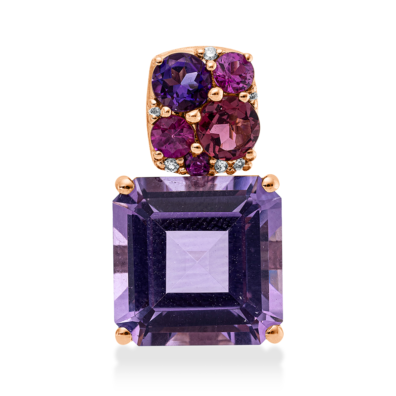 Anhänger mit Saphir  aus 750/-18 Karat Rotgold mit 6 Diamanten 0