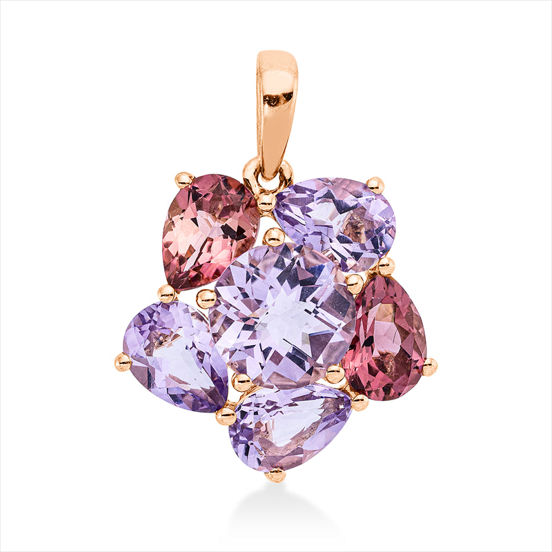 Anhänger mit Turmalin  aus 750/-18 Karat Rotgold  