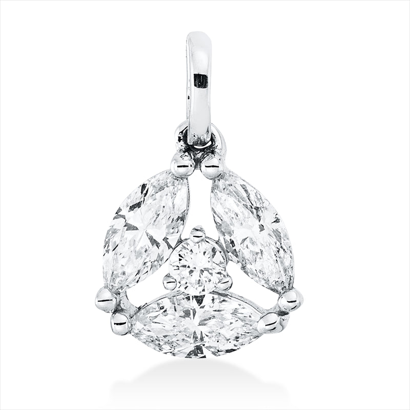 Anhänger    aus 750/-18 Karat Weißgold mit 4 Diamanten 0