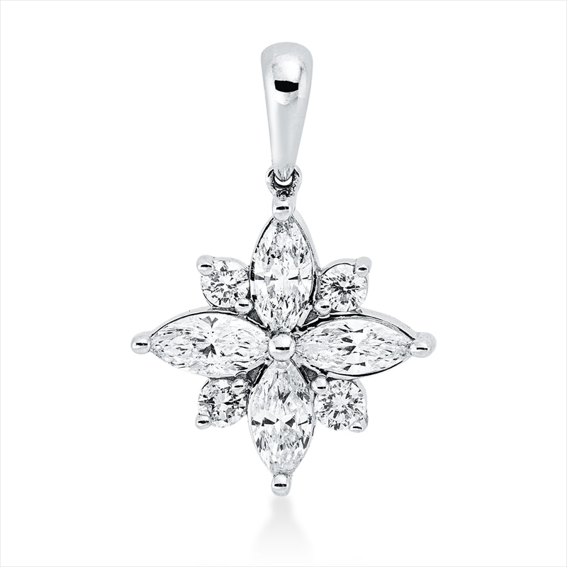 Anhänger    aus 750/-18 Karat Weißgold mit 8 Diamanten 0