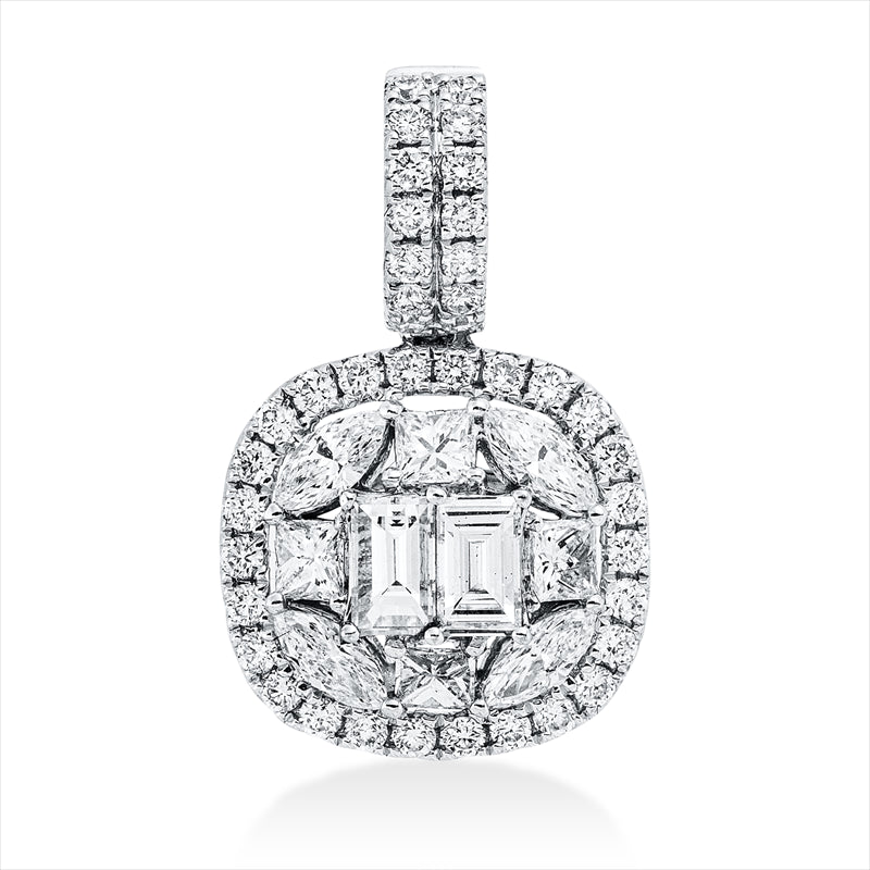 Anhänger    aus 750/-18 Karat Weißgold mit 50 Diamanten 1