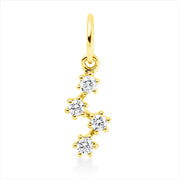 Anhänger    aus 750/-18 Karat Gelbgold mit 4 Diamanten 0