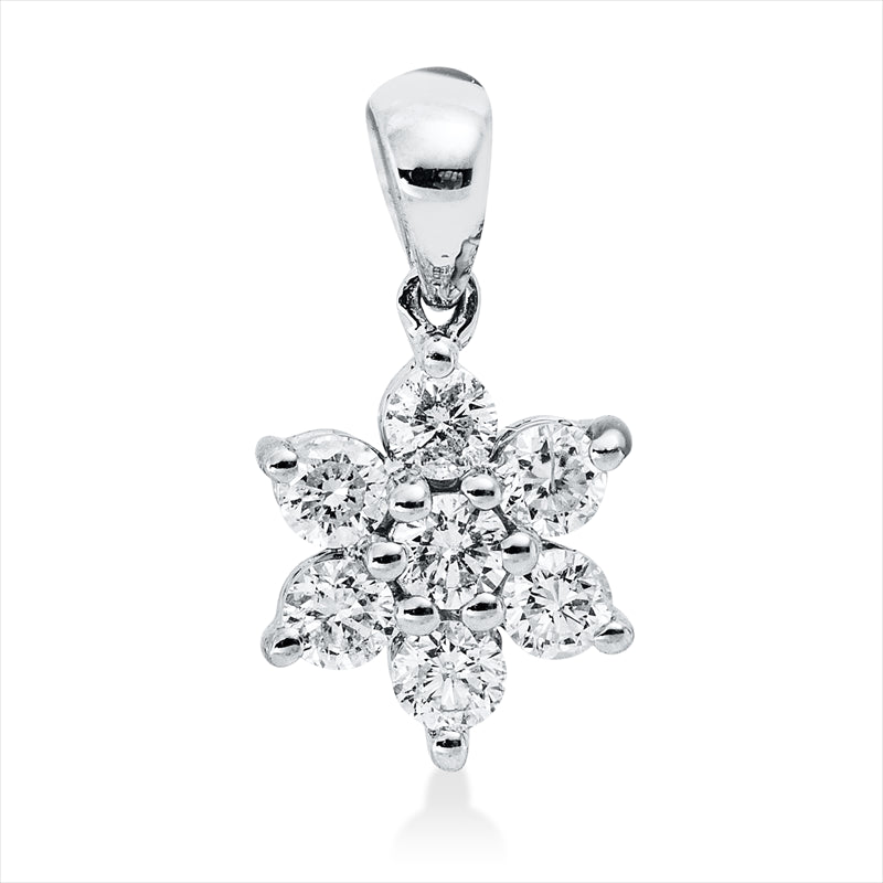 Anhänger    aus 585/-14 Karat Weißgold mit 7 Diamanten 0