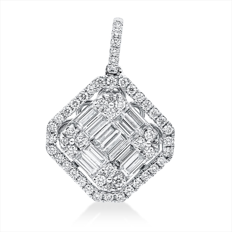 Anhänger    aus 750/-18 Karat Weißgold mit 64 Diamanten 0