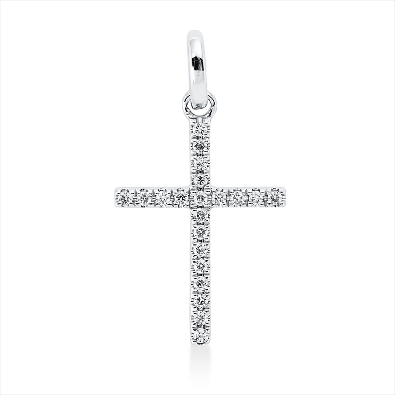 Anhänger    aus 750/-18 Karat Weißgold mit 21 Diamanten 0