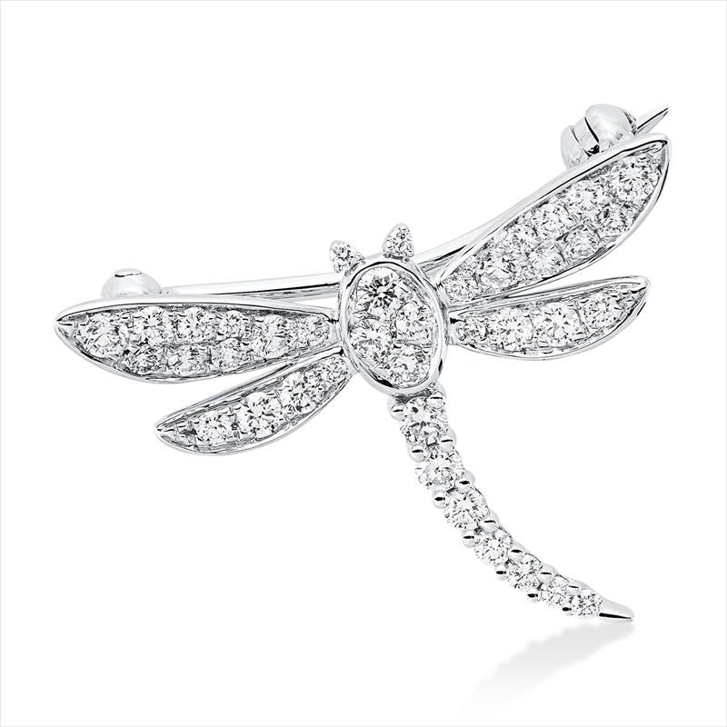 Brosche    aus 750/-18 Karat Weißgold mit 39 Diamanten 0