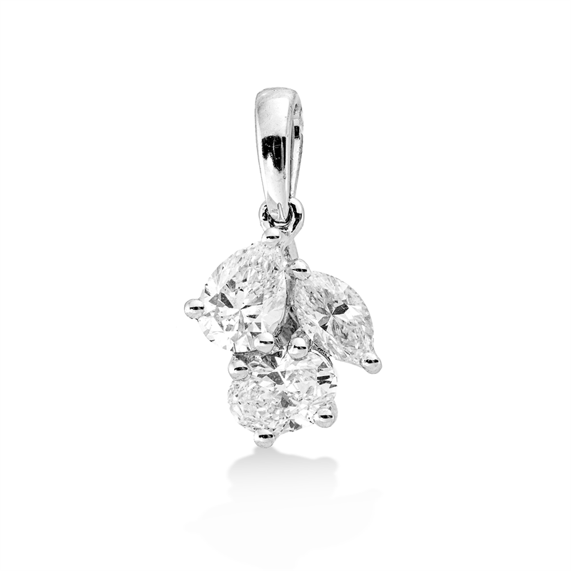 Anhänger    aus 750/-18 Karat Weißgold mit 3 Diamanten 0