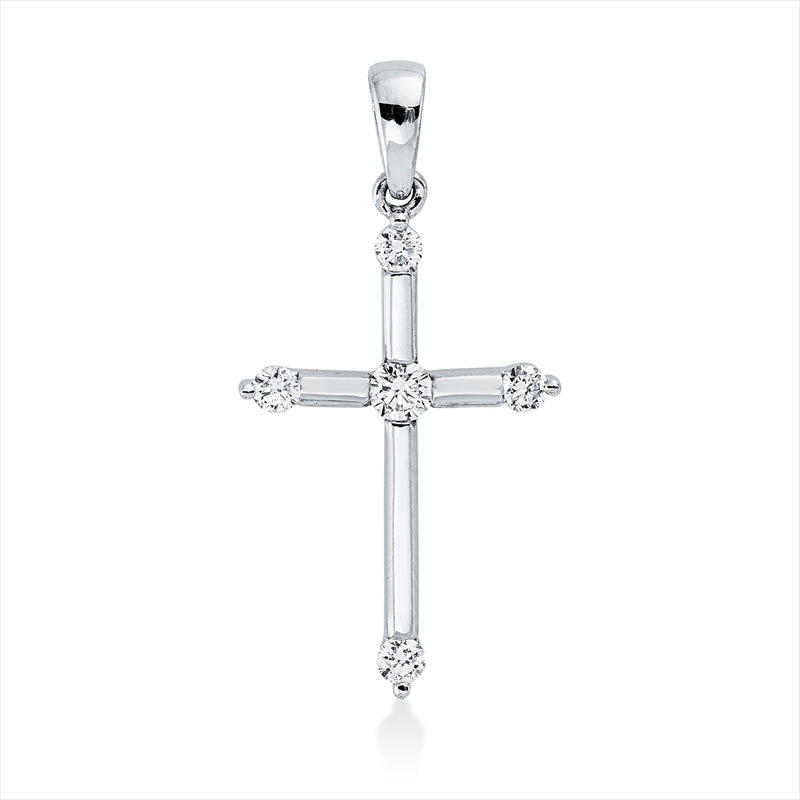 Anhänger    aus 750/-18 Karat Weißgold mit 5 Diamanten 0