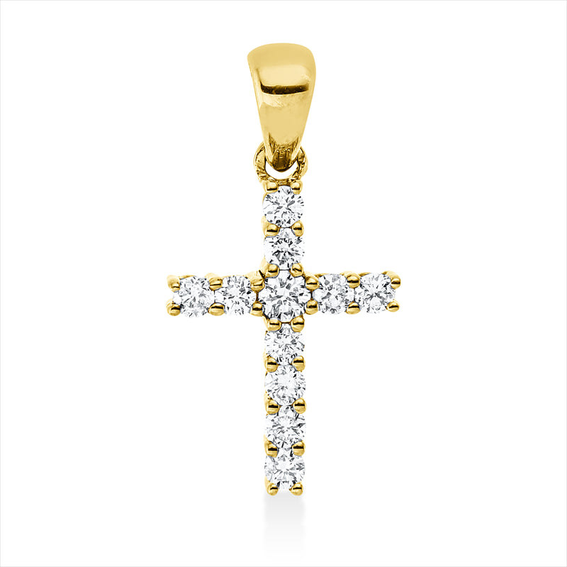 Anhänger    aus 750/-18 Karat Gelbgold mit 11 Diamanten 0