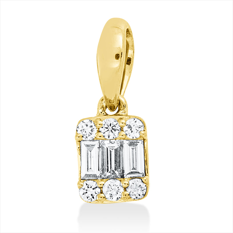 Anhänger    aus 750/-18 Karat Gelbgold mit 9 Diamanten 0