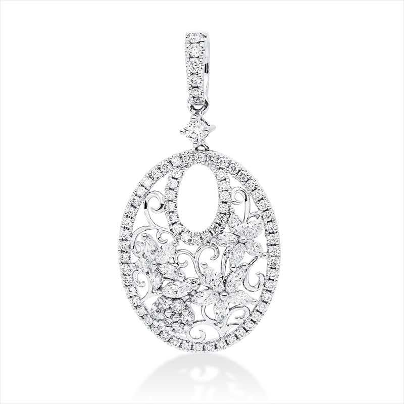 Anhänger    aus 750/-18 Karat Weißgold mit 91 Diamanten 1