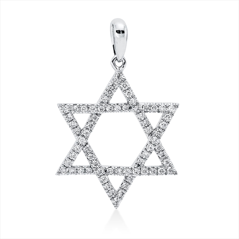 Anhänger    aus 585/-14 Karat Weißgold mit 66 Diamanten 0