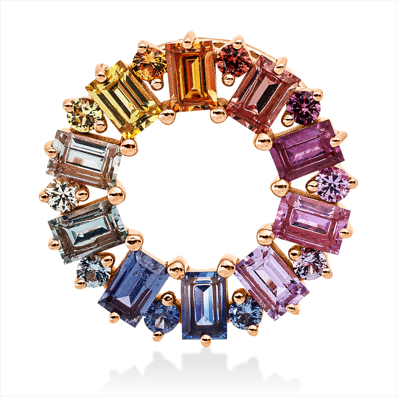 Anhänger mit Saphir  aus 750/-18 Karat Rotgold  