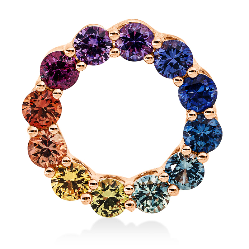 Anhänger mit Saphir  aus 750/-18 Karat Rotgold  