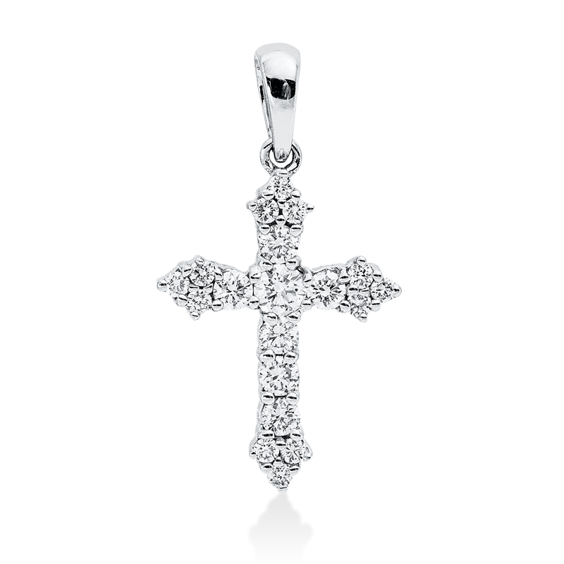 Anhänger    aus 750/-18 Karat Weißgold mit 19 Diamanten 0