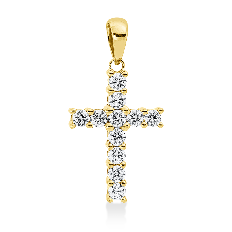 Anhänger    aus 750/-18 Karat Gelbgold mit 11 Diamanten 0