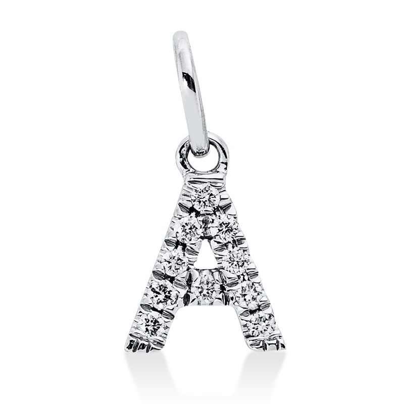 Anhänger    aus 750/-18 Karat Weißgold mit 10 Diamanten 0