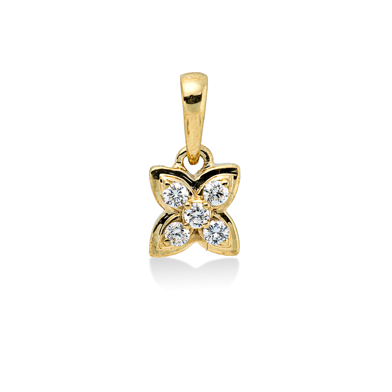Anhänger    aus 750/-18 Karat Gelbgold mit 5 Diamanten 0