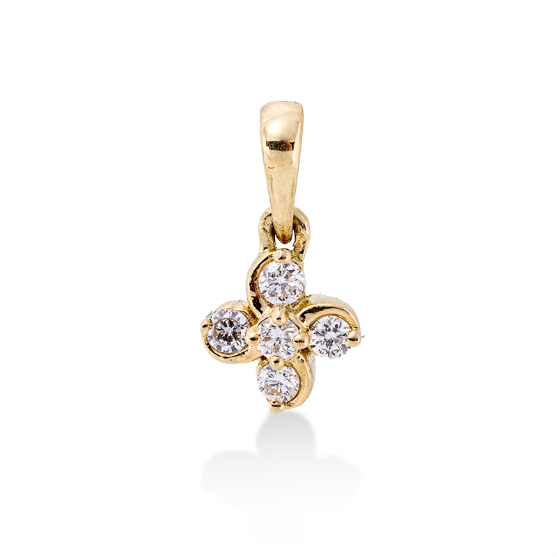 Anhänger    aus 750/-18 Karat Gelbgold mit 5 Diamanten 0