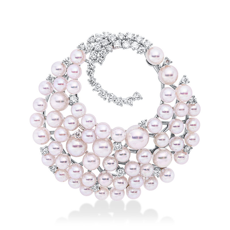 Anhänger   mit Zuchtperle aus 750/-18 Karat Weißgold mit 44 Diamanten 0