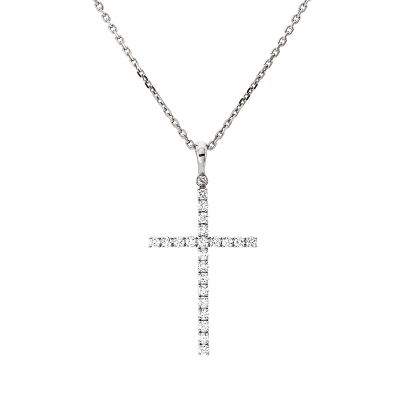 Anhänger    aus 750/-18 Karat Weißgold mit 22 Diamanten 0