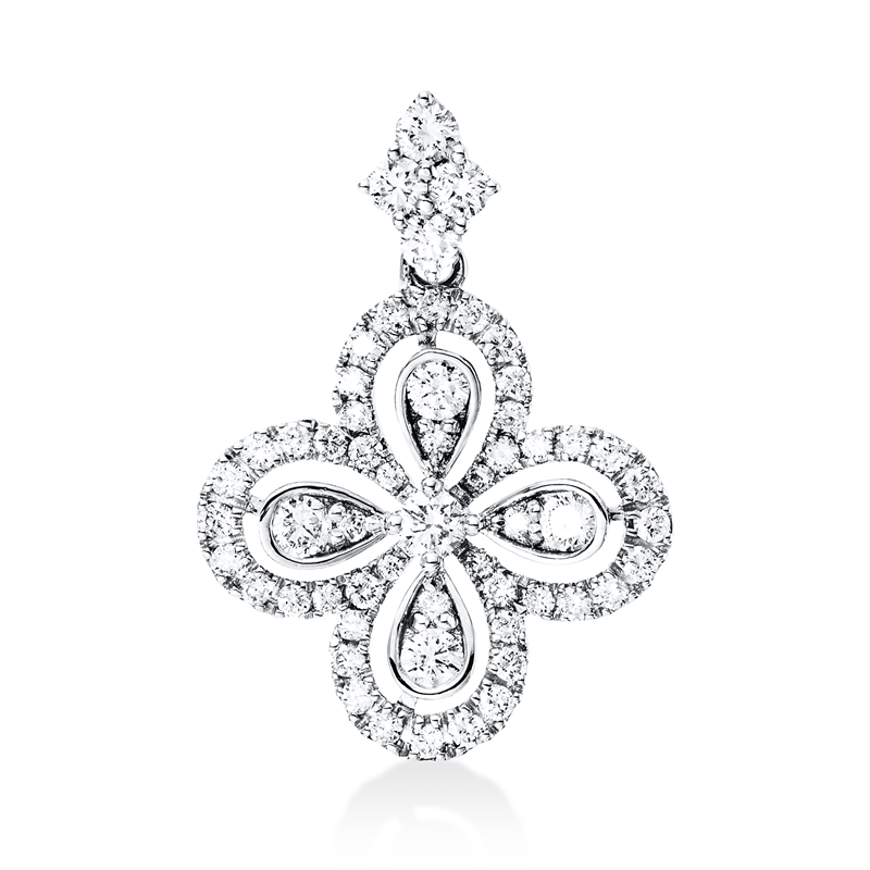 Anhänger    aus 585/-14 Karat Weißgold mit 57 Diamanten 0