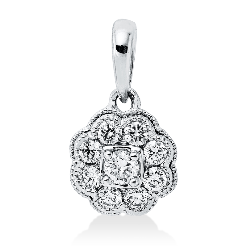 Anhänger    aus 750/-18 Karat Weißgold mit 9 Diamanten 0